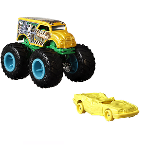 Monster Trucks Hound Hauler + brinde carro hot wheels crush