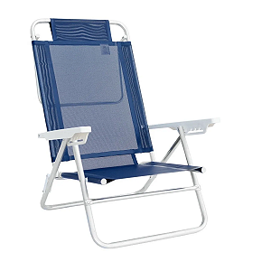 CADEIRA PRAIA ALUMINIO RECLINAVEL SUMMER AZUL 2105 120KG MOR