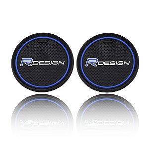 Kit 2 Porta-Copos Suporte Silicone RDESIGN Azul ou Vermelho Premium