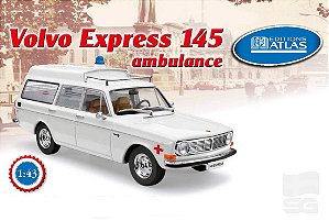 Miniatura Volvo 145 Express Ambulância Branca 1/43 Coleção Atlas