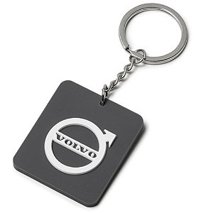 Chaveiro Original Volvo Iron Mark Cinza de Borracha 4,5 cm x 4 cm