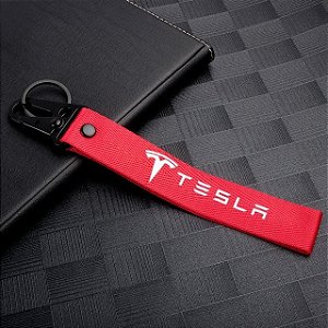 Chaveiro Mosquetão Tecido para Tesla