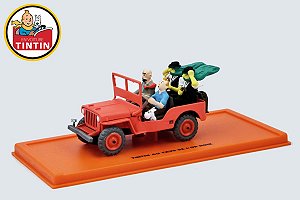 Miniatura Jeep Willys Aventuras de Tintin No País Do Ouro Negro Editora Atlas 1:43