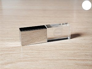 Pen Drive Cristal 32gb Led Branca para Volvo USB 2.0