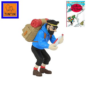 Boneco Capitão Haddock Alpinista e Sua Garrafa Vazia 8cm - As Aventuras de Tintin no Tibete