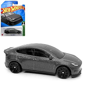 Miniatura Tesla Model Y Cinza Hot Wheels 37/250 2023 1/64 7CM