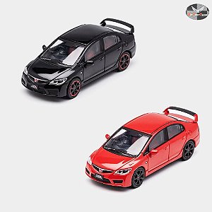 Miniatura Honda Civic Type R 2007 Preto ou Vermelho 1/64 Die Cast Team 7cm