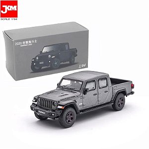 Miniatura Jeep Gladiator Rubicon Picape Cinza Fosco 2020 JKM 1/64 8CM