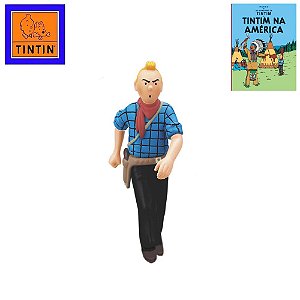 Boneco Tintin Cowboy 8cm - As Aventuras de Tintin na América
