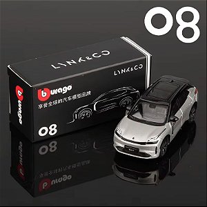 Miniatura Lynk & Co 08 2024 Prata Burago 1/64 7CM