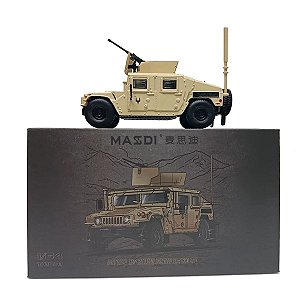 Miniatura Hummer H1 M1151 Militar Deserto Masdi Diecast 1/64 8CM