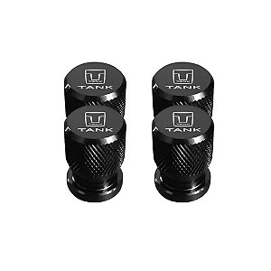 Kit 4 Bicos Tampa Válvula Pneu Preto para GWM TANK