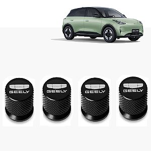 Kit 4 Bicos Tampa Válvula Pneu Preto para GEELY