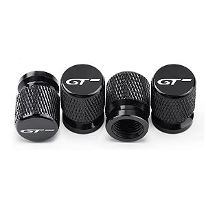 Kit 4 Bicos Tampa Válvula Pneu Preto para Peugeot GT -Modelo 3-