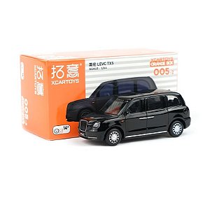 Miniatura Geely LEVC TX5 Taxi Londres Preto 2020 Xcartoys Orange Box 1/64 8CM