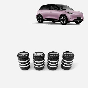 Kit 4 Bicos Tampa Válvula Pneu Preto para GEELY Modelo 2