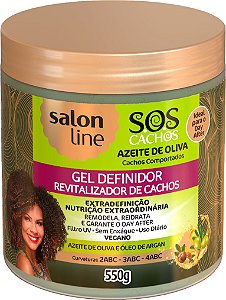 Gel Revitalizador Azeite De Oliva Sos Cachos Salon Line 550g Pac Cosmeticos