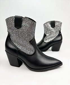 Bota Country Nicky Preta com Brilhos