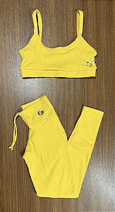 Conjunto canelado - Legging cordão + top