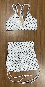 Conjunto estampado - short poá lacinho lateral + top