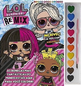 Livro p/ Pintar com Aquarela - LOL Surprise - Remix