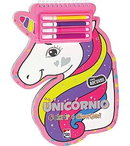 Colorir é Divertido - com Adesivos - Unicórnio