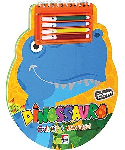 Colorir é Divertido - com Adesivos - Dinossauro