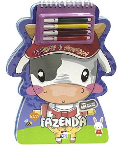Colorir é Divertido - com Adesivos - Fazenda