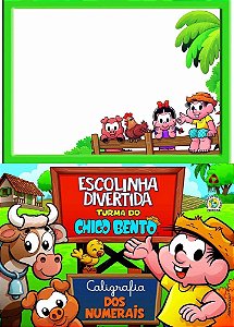 Escolinha Divertida - Chico Bento - Caligrafia dos Numerais