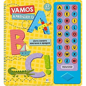 Livro Sonoro - Escreva e Apague - Vamos Aprender o ABC