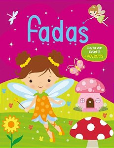 Livro de Colorir com Adesivos - Fadas