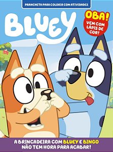 Prancheta Para Colorir com Atividades - Bluey e Bingo