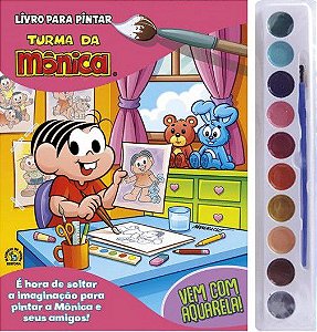 Livro Para Pintar com Aquarela - Turma da Mônica - Mônica