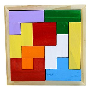 Brinquedo Pedagógico Educativo em Madeira Tetris - Quebra-cabeça