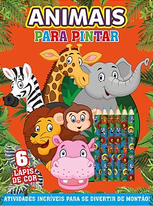Livro com 6 Lápis de Cor - Animais para Pintar