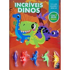 Livro Para Ler, Colorir e Brincar - Incríveis Dinos
