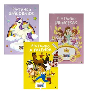 Kit com 3 Livros - Um Toque de Cor - Meninas