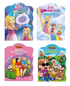 Kit com 4 Livros - Barbie e Turma da Mônica
