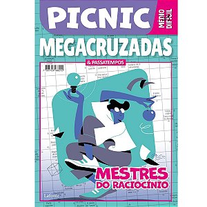 Livro Mega Cruzada & Passatempos: Médio/Difícil - Mestre do Raciocínio - Pic Nic