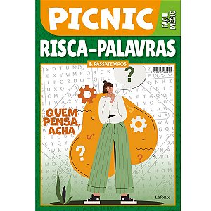 Livro Risca-Palavras & Passatempos: Fácil/Médio - Quem pensa, acha - Pic Nic