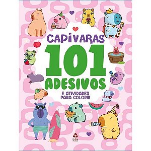 Livro 101 Adesivos Atividades e Desenhos para Colorir - Capivaras