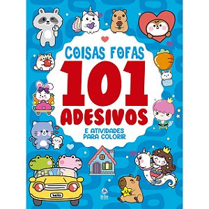 Livro 101 Adesivos Atividades e Desenhos para Colorir - Coisas Fofas