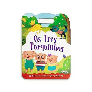 Livro Os Três Porquinhos - Texto e Narração em Português e Inglês