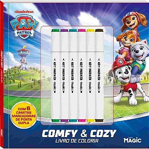 Livro de Colorir - Patrulha Canina - Comfy and Cozy - Com 6 Canetinhas