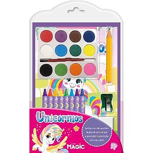 Livro Kit de Colorir - Unicórnios - Magic Kids