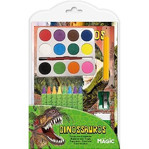 Livro Kit de Colorir - Dinossauros - Magic Kids