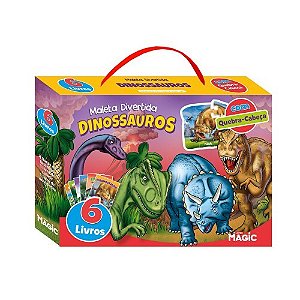 Box com 6 Livros Maleta Divertida - Dinossauros - Magic Kids