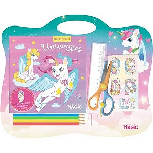 Livro Recorte e Cole - Unicórnios - Magic Kids