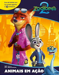 Livro com Miniaturas - Zootopia 2 - Animais em Ação - Editora Melhoramentos