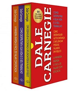 Box com 3 Livros Dale Carnegie - Desenvolvimento Pessoal: Autoconfiança, Oratória e Produtividade